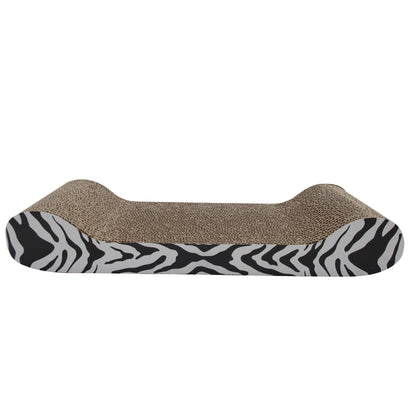 Cat Scratcher Lounger with Catnip - White Tiger Print