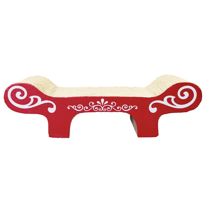 Cat Scratcher Lounger with Catnip - Red Bench