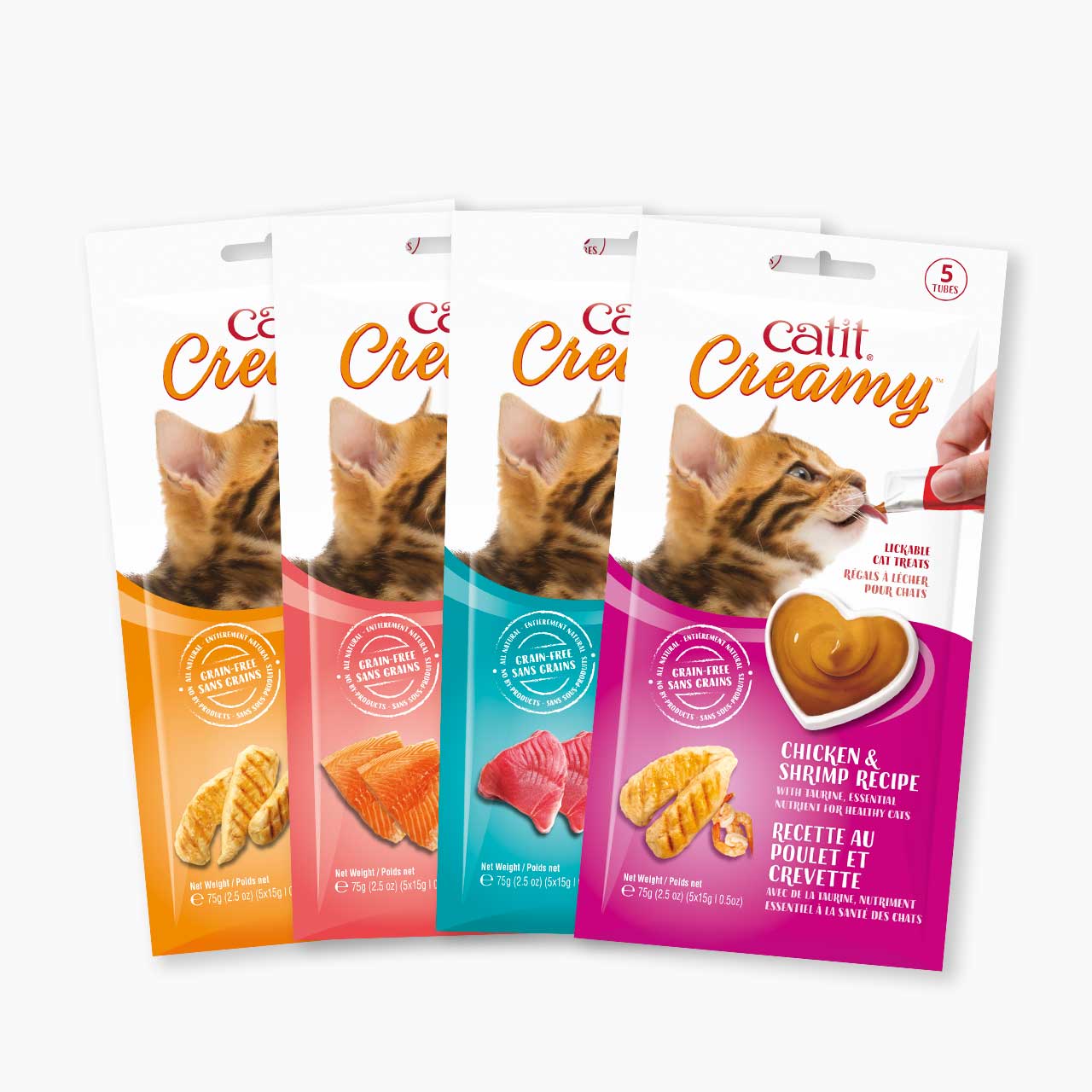 Catit Creamy Lickable Cat Treats - 12 Tube Pack