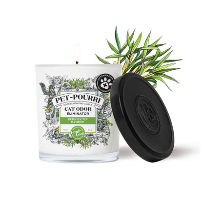 Pet~Pourri Cat Purrfectly Bamboo 2-in-1 Candle 7.5oz