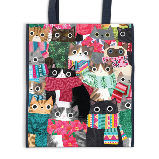 Reusable Tote Bag Wintry Cats